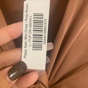 Baltic Born Poppy Satin dress-rosy brown NWT